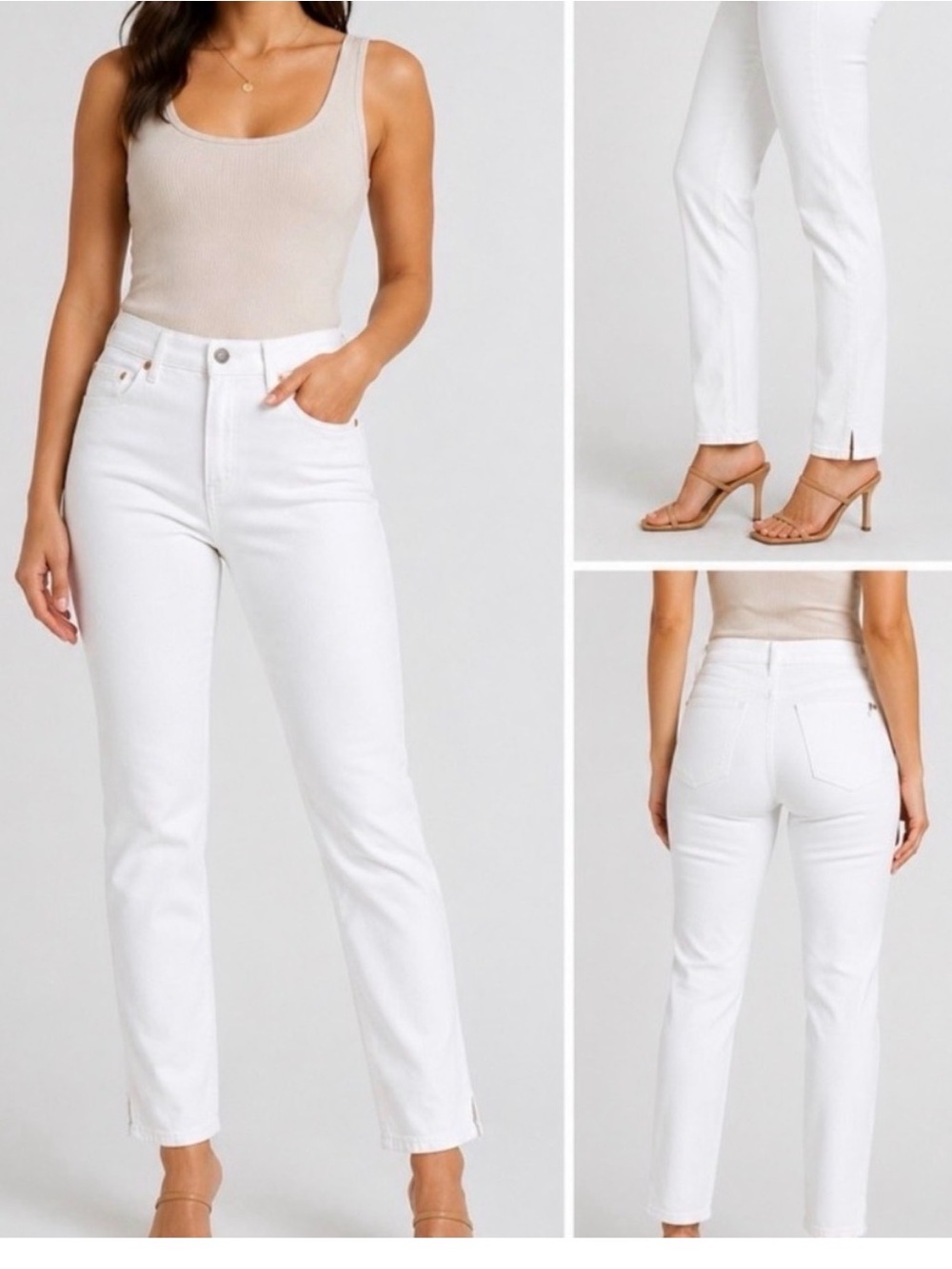 GAP White Vintage Slim High Rise Jeans